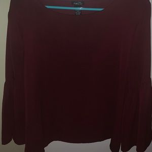 Burgundy Flare arm blouse
